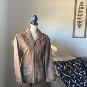 Valerie Stevens Brown Leather Jacket Size M